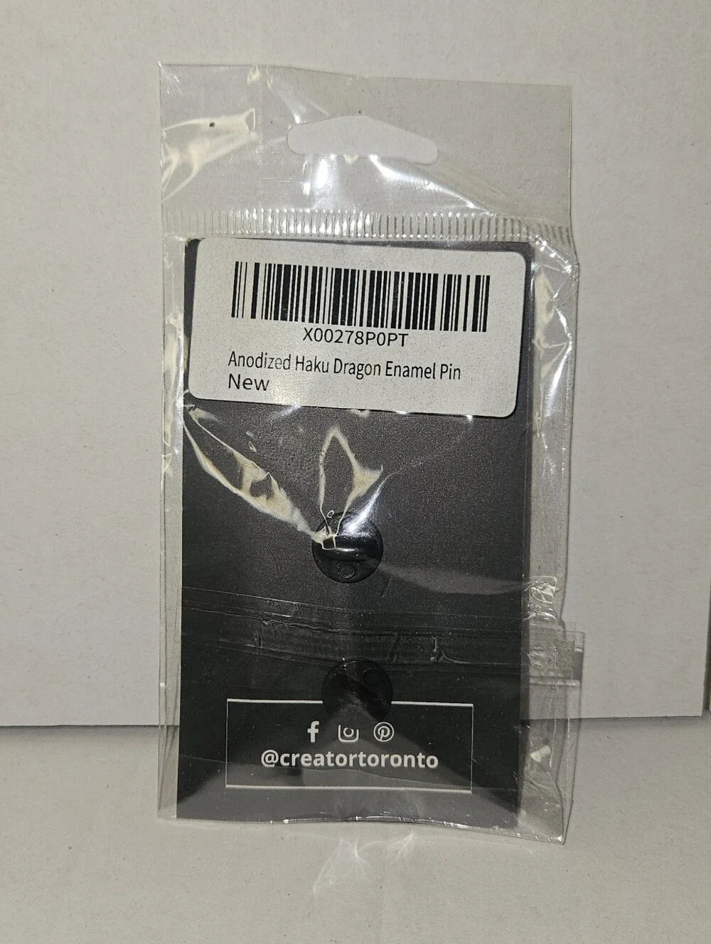 Creator Toronto Enamel Pin, white and purple dragon Around A Katana Sword Blade